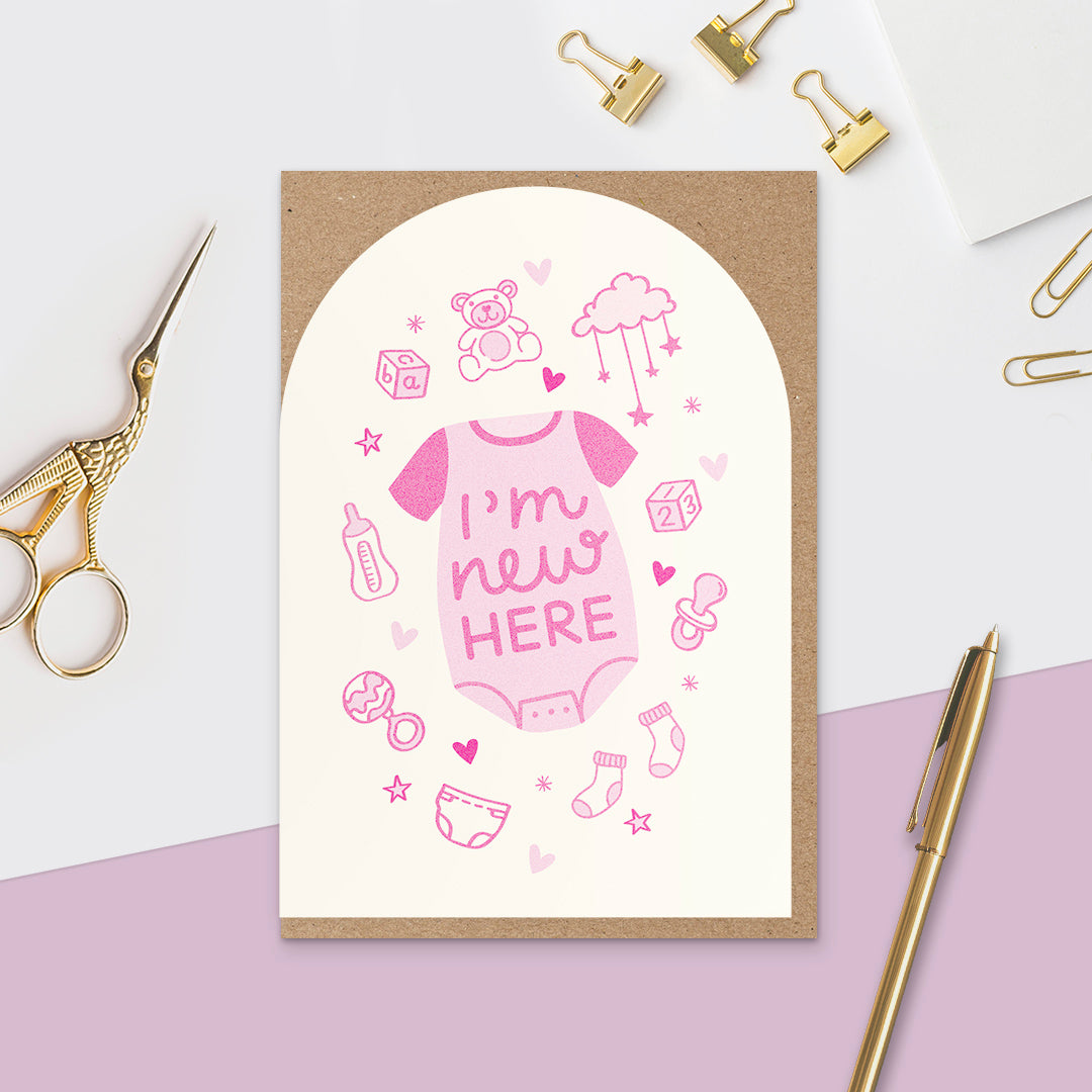 I'm New Here, Pink Baby Card