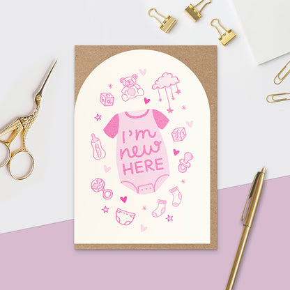 I'm New Here, Pink Baby Card