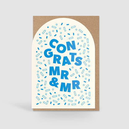 Mr & Mr Wedding Card, Blue