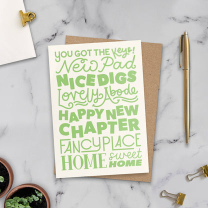 New Home Typographic Card