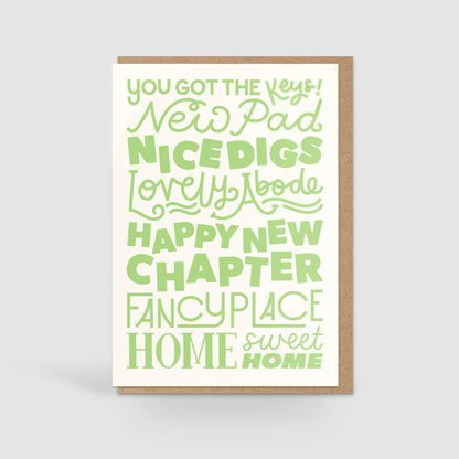 New Home Typographic Card