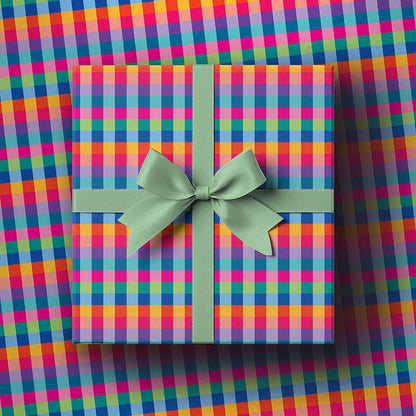 Festive Colourful Checked Wrapping Paper