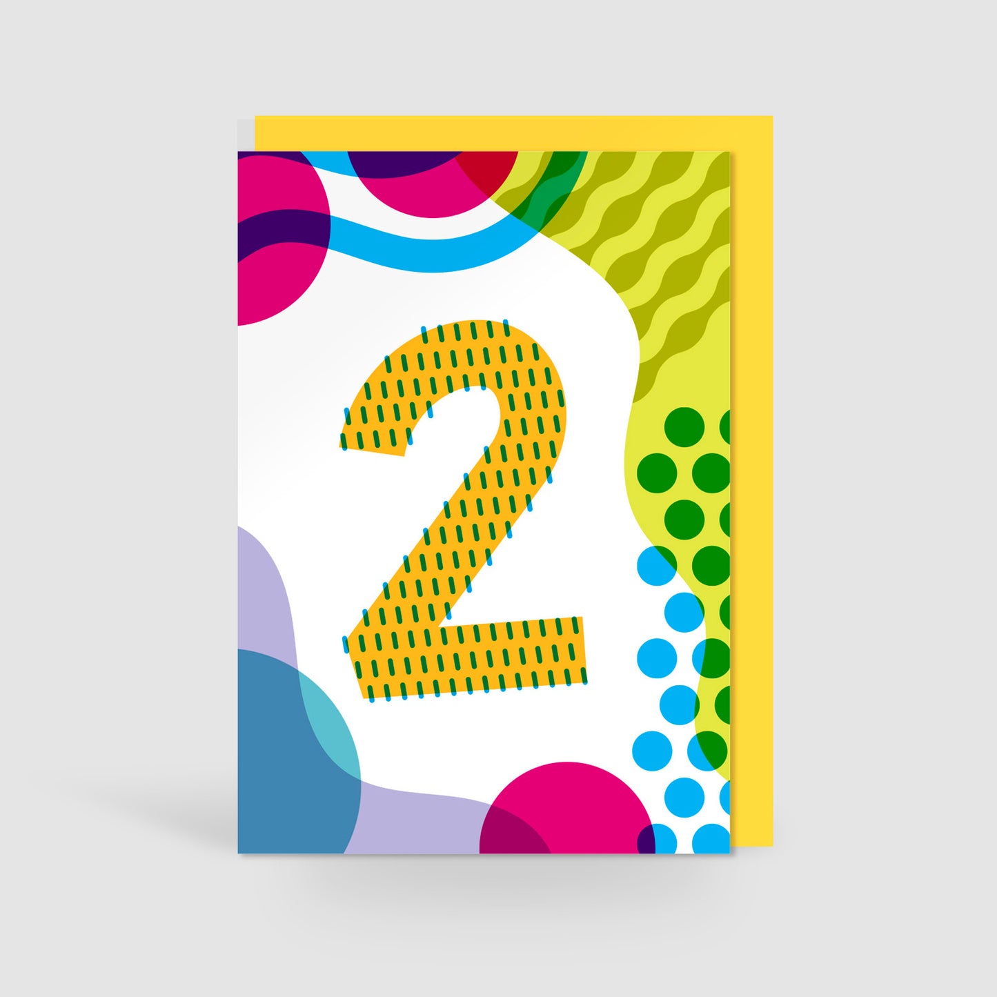 Age 2 Colourful Geometric Pattern Kids Birthday Card