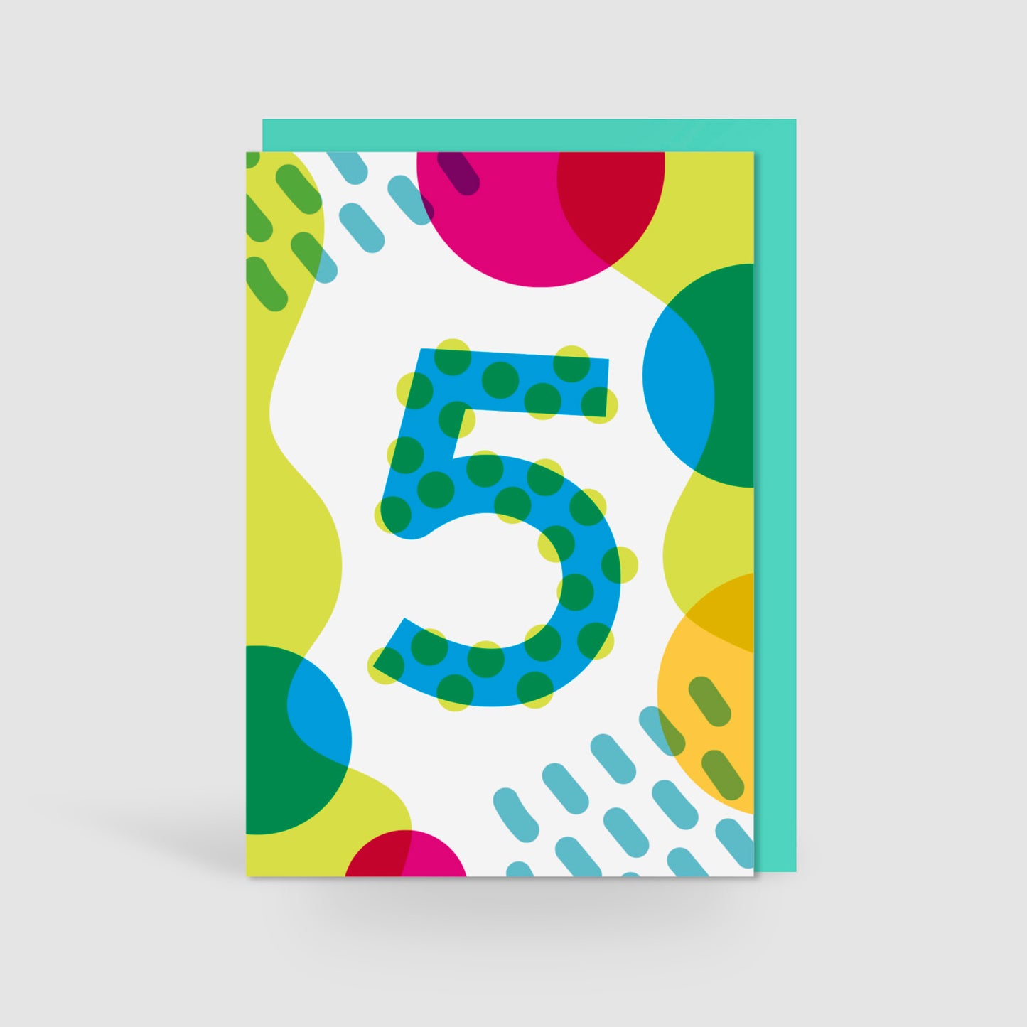 Age 5 Colourful Geometric Pattern Kids Birthday Card