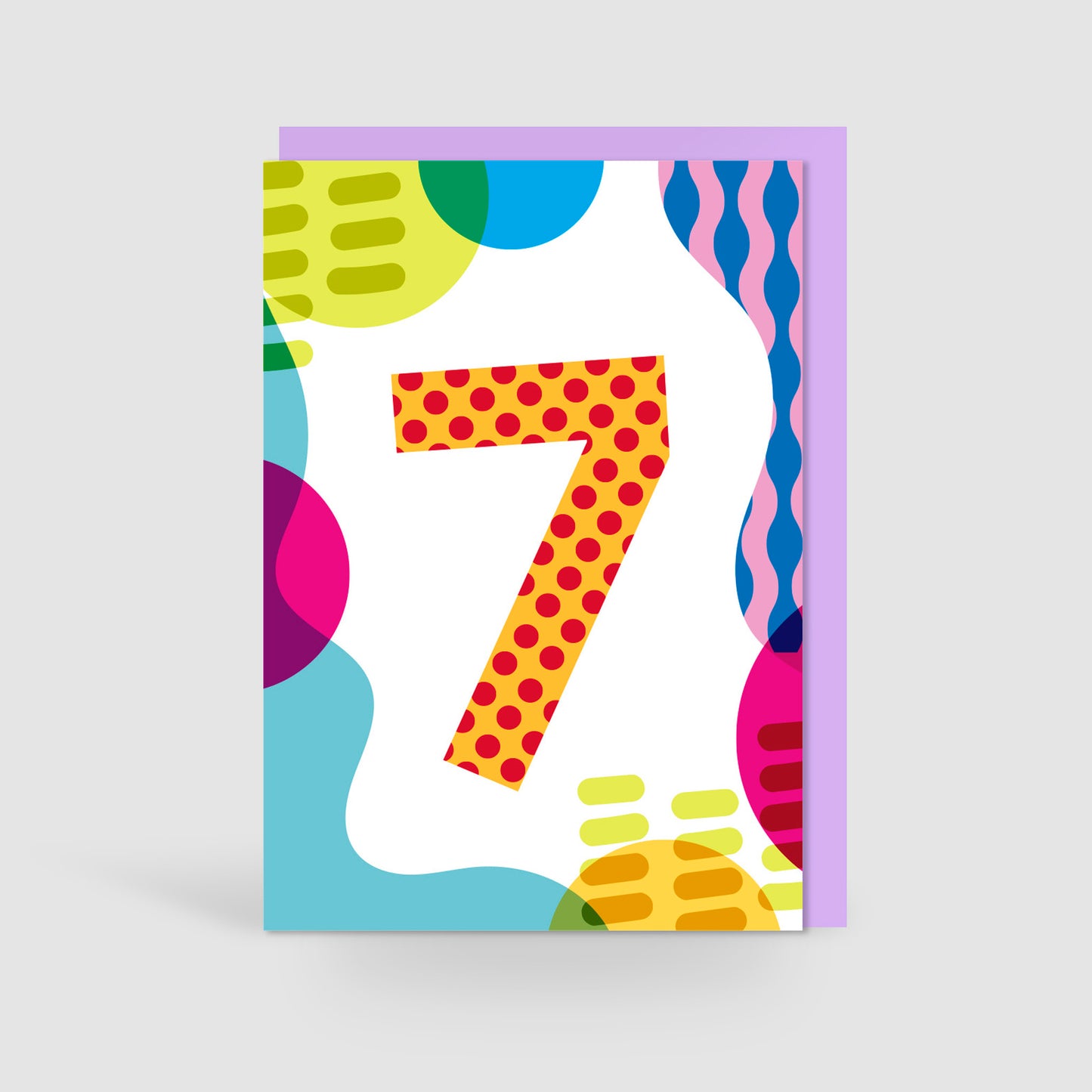 Age 7 Colourful Geometric Pattern Kids Birthday Card