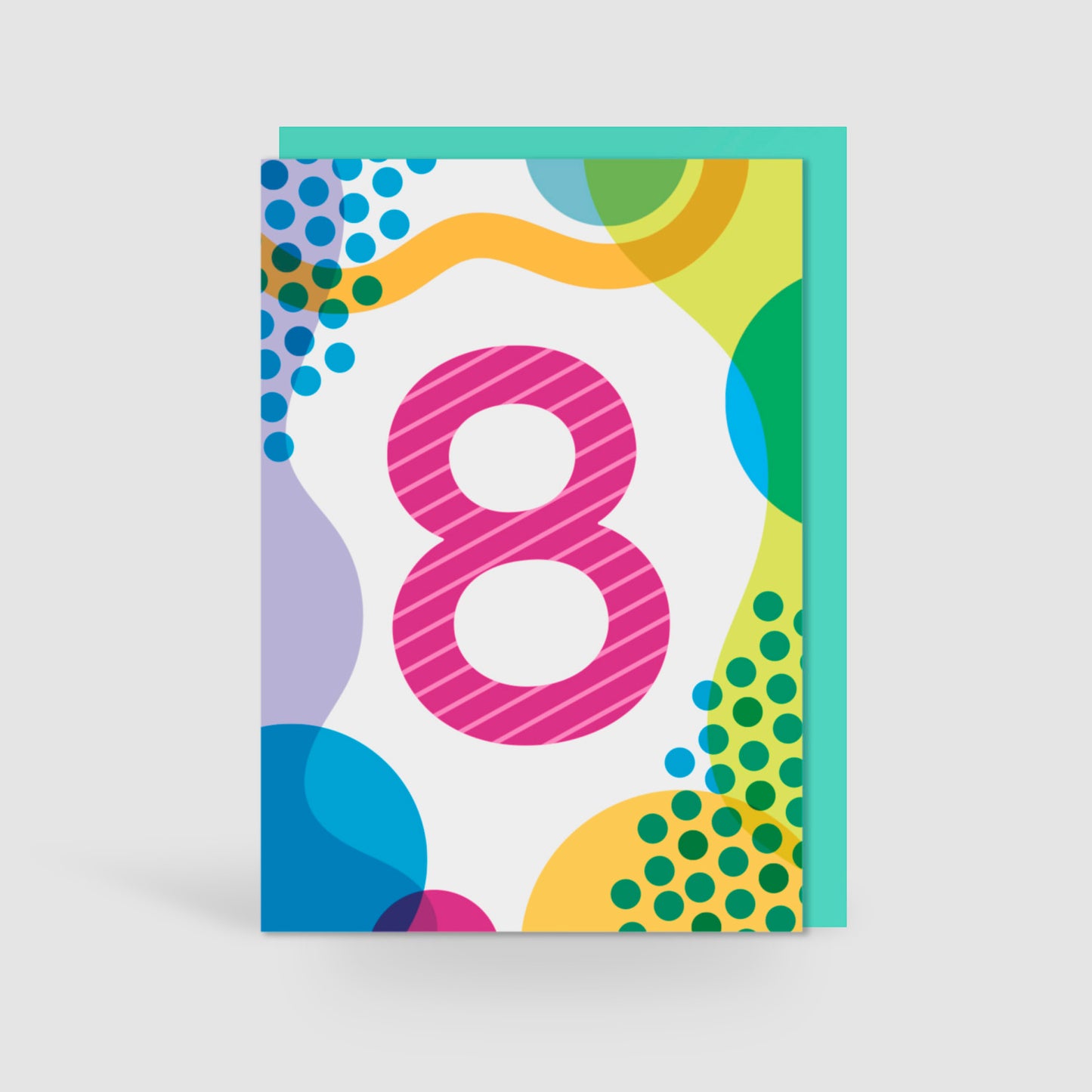 Age 8 Colourful Geometric Pattern Kids Birthday Card