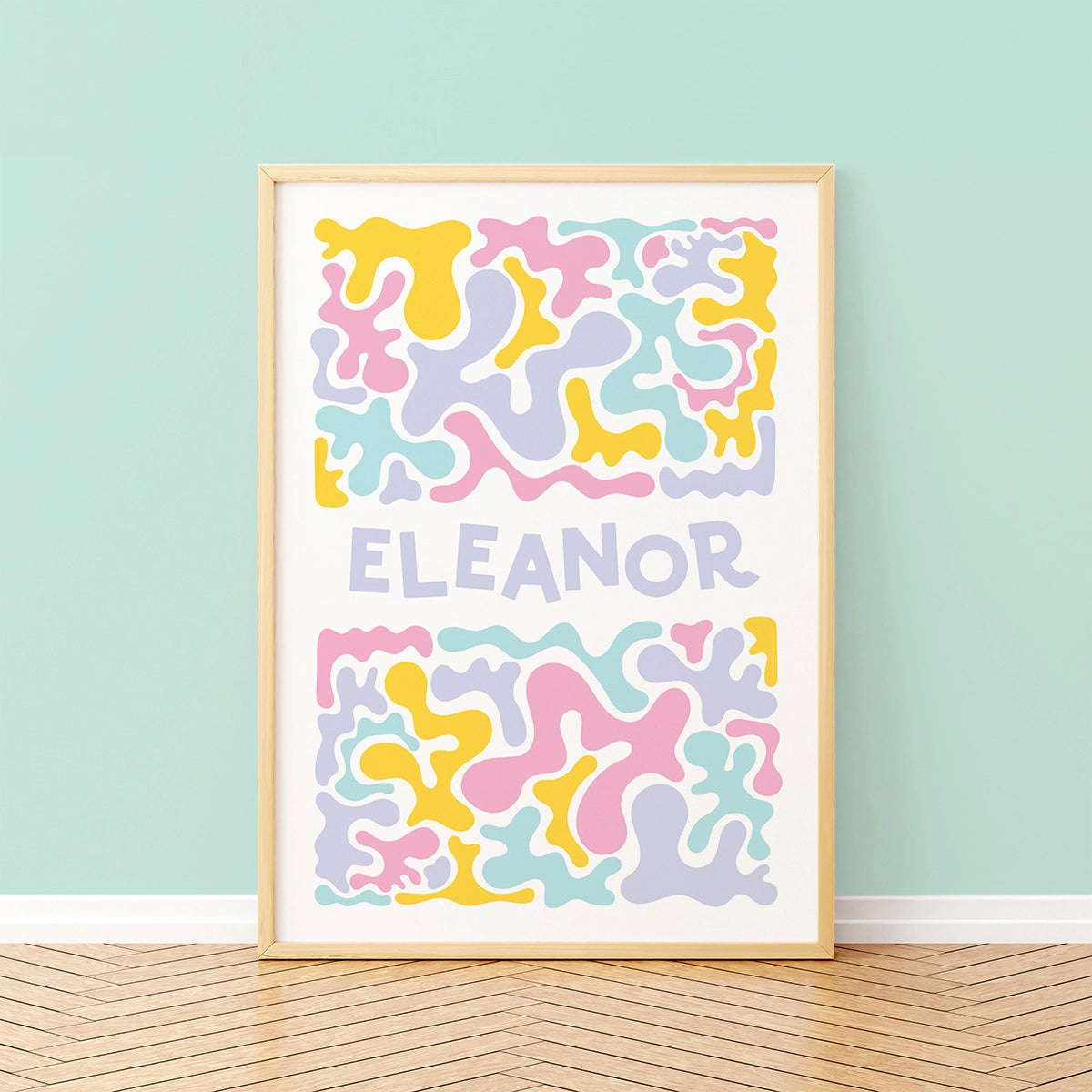 Pretty Pastels Abstract Splash Children's Name Print