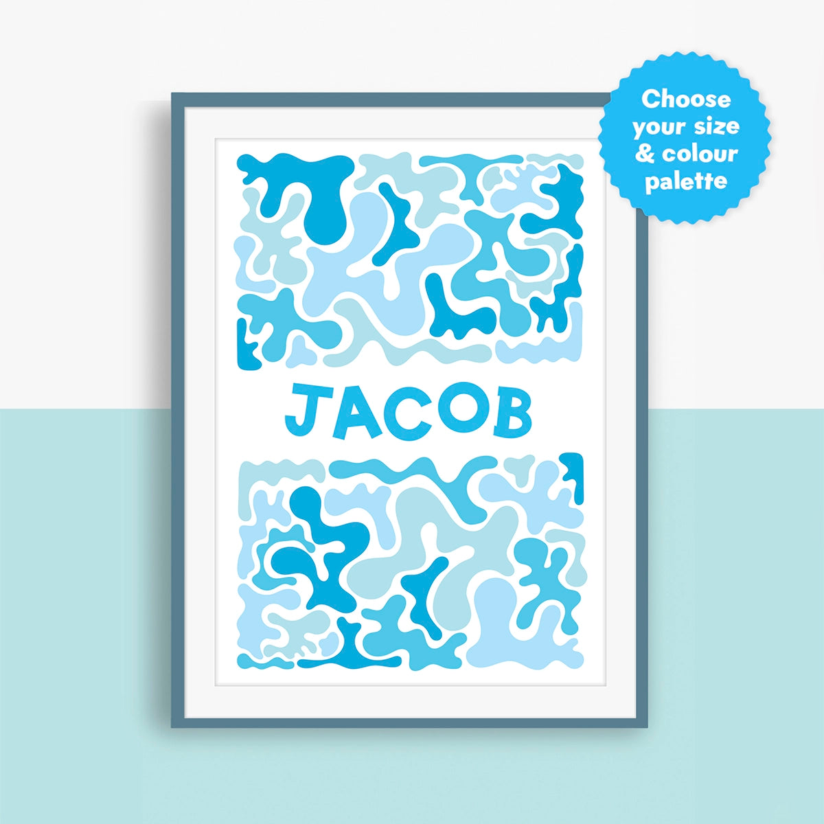 Pretty Pastels Abstract Splash Children's Name Print