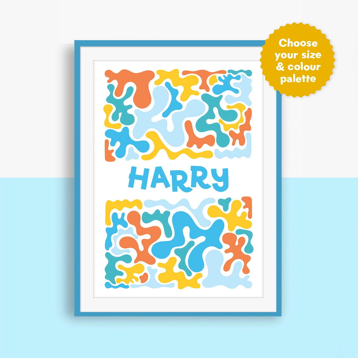 Pretty Pastels Abstract Splash Children's Name Print