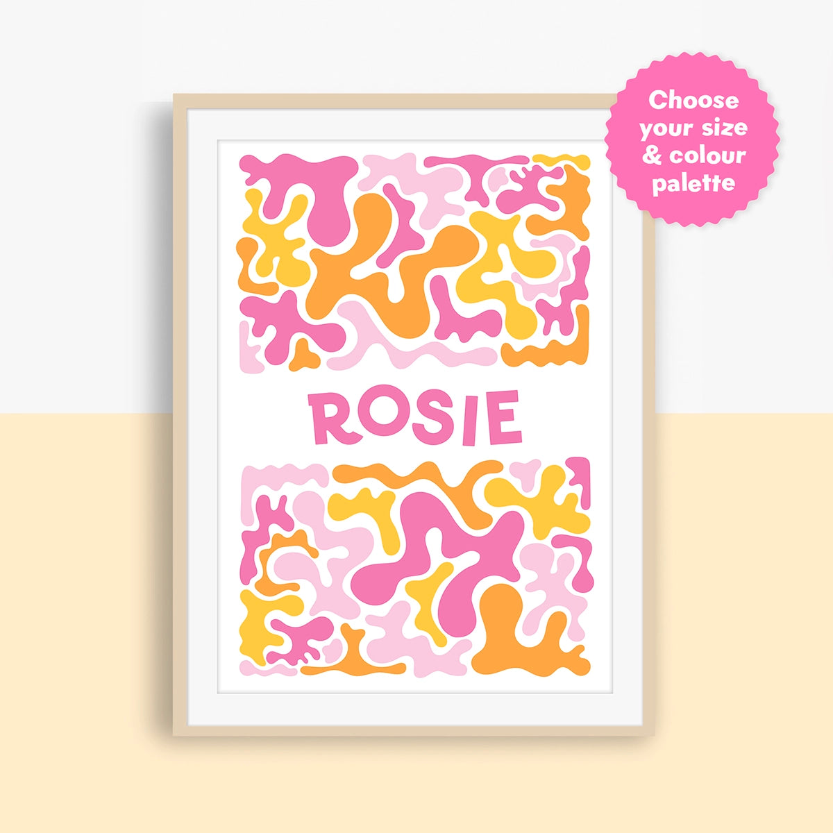 Pretty Pastels Abstract Splash Children's Name Print