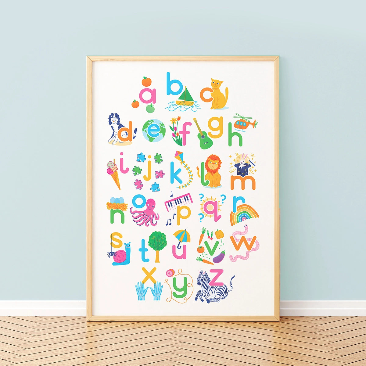 Colourful Alphabet Print Kids Art