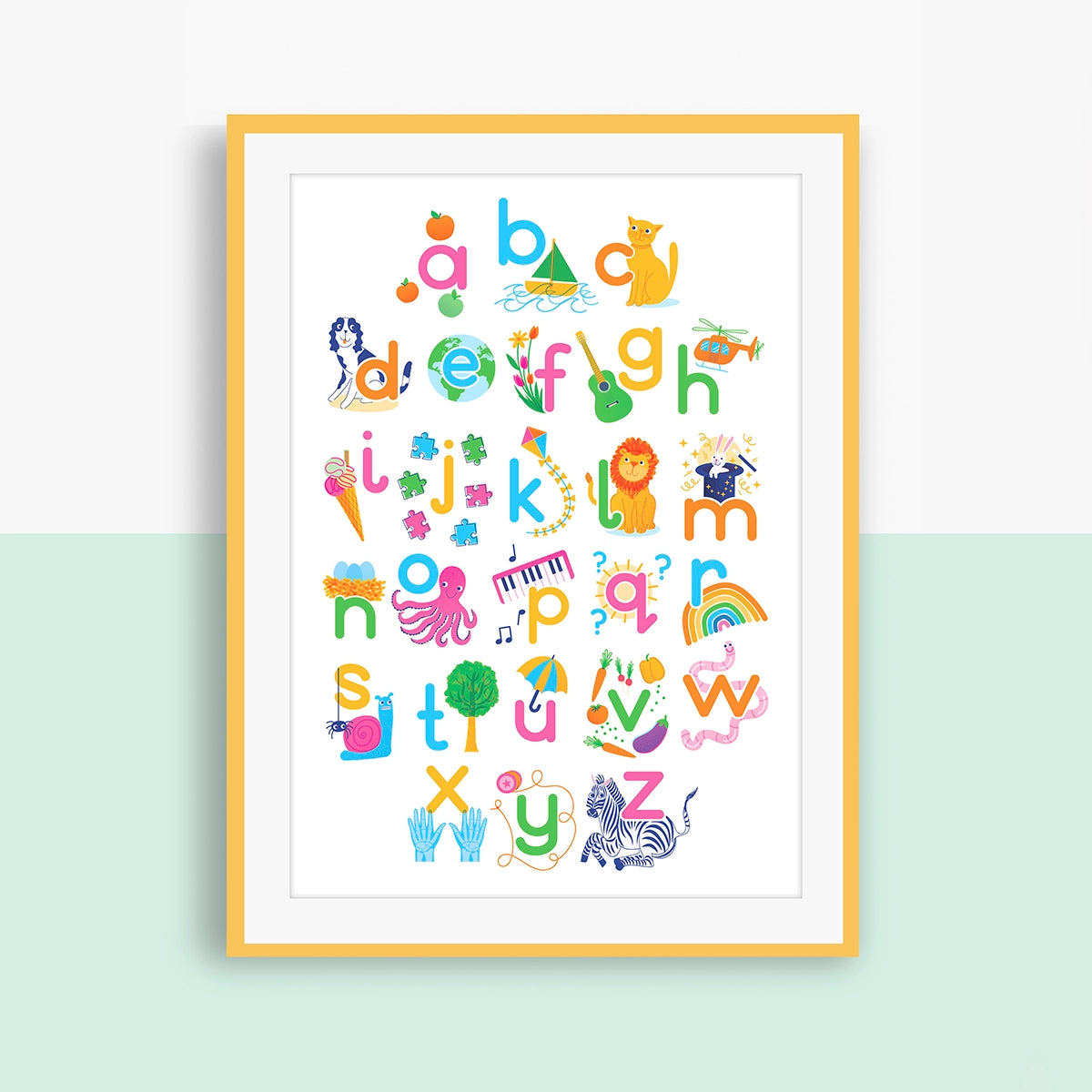 Colourful Alphabet Print Kids Art