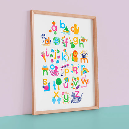 Colourful Alphabet Print Kids Art