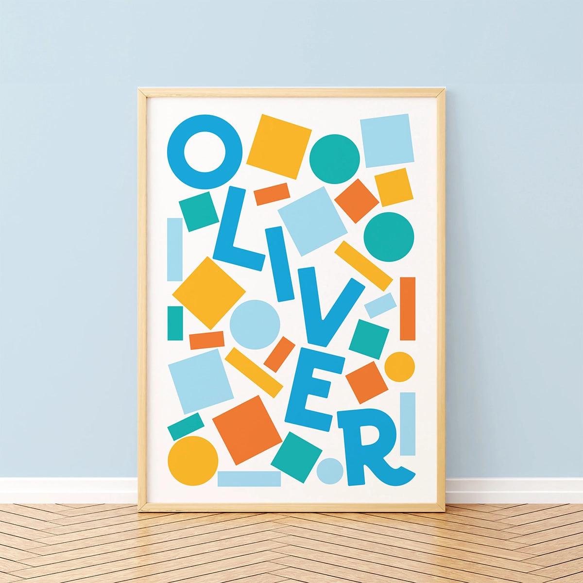 Bold & Bright Abstract Personalised Children's Name Print