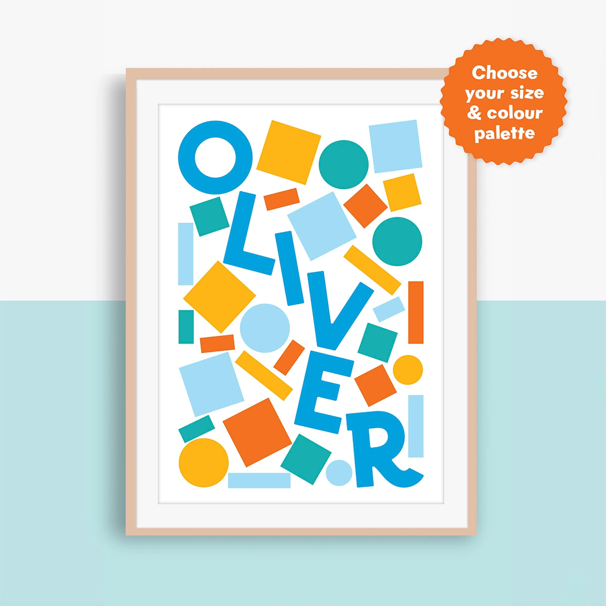 Warm & Sunny Abstract Personalised Children's Name Print