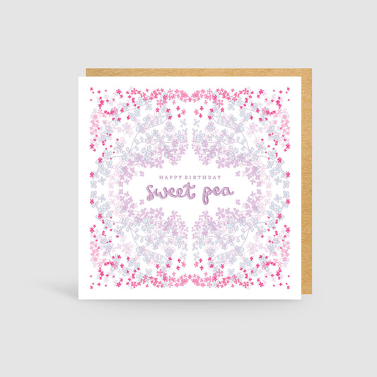 Sweet Pea Birthday Card