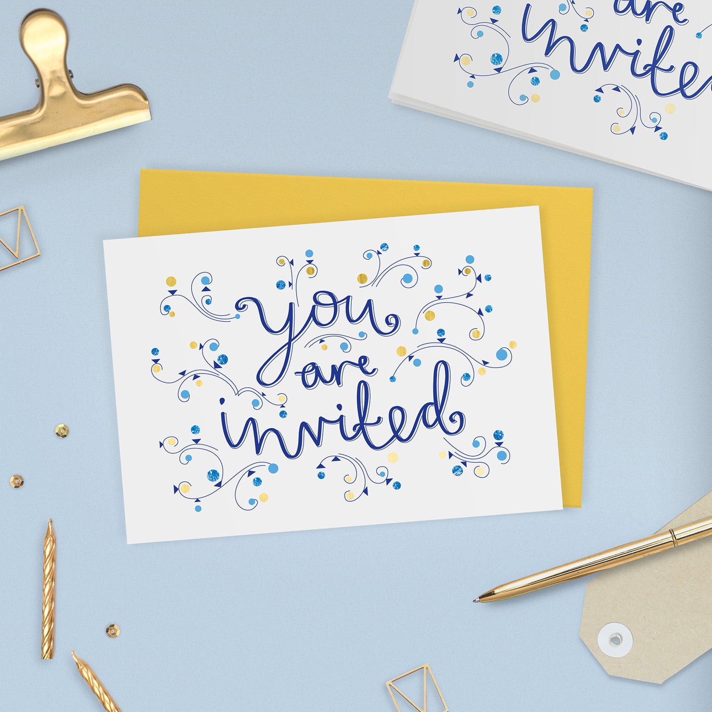 Gold Foil Invitation Card