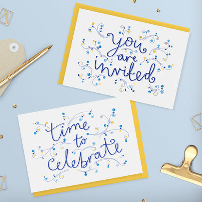 Gold Foil Celebration Invitation Card