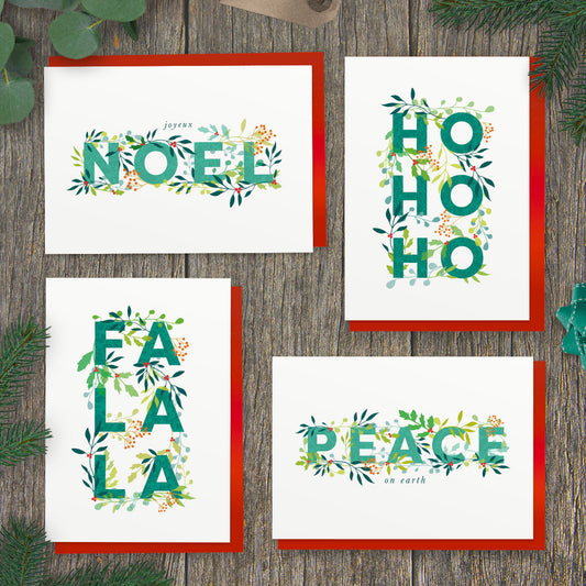 Holly Jolly Foliage Christmas Cards